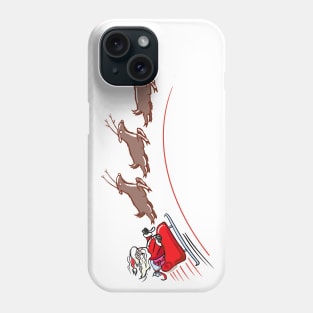 Santa Speeding across the skies Phone Case