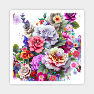 Watercolor Flowers Painting Magnet