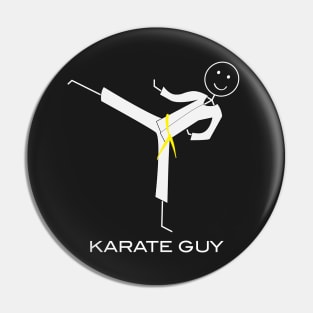 Funny Mens Yellow Belt Karate Pin