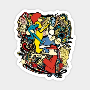 hand drawn doodles musicians Magnet