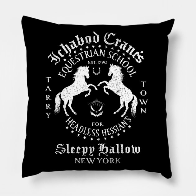 Headless Horseman Riding School Pillow by Vector Deluxe