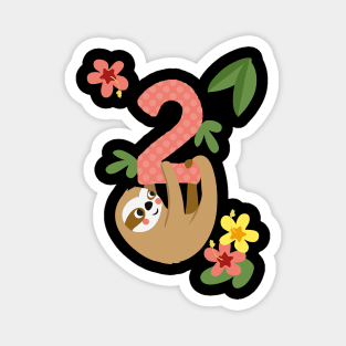 Turning 2 Cute Hanging Sloth Magnet