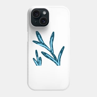 Blue leaves trees branches art Phone Case