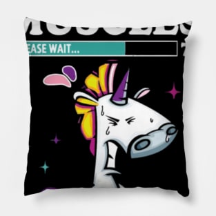 Unicorn Installing muscles please wait Pillow