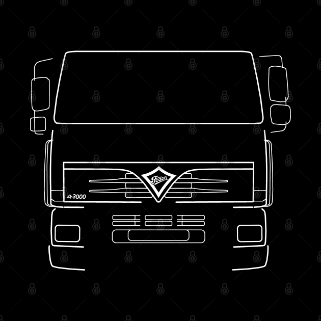 Classic Foden Alpha 3000 lorry white outline graphic by soitwouldseem