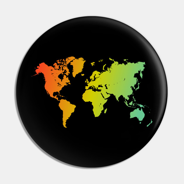 World Map Colorful Travel The World Art For Travelers Aesthetic Pin Teepublic