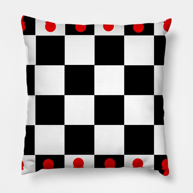 Chess board art Pillow by Dess