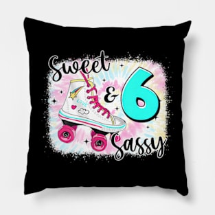 Sweet Sassy And Six Birthday For Girls Skater Pillow