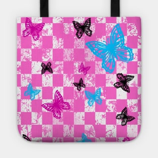 Butterfly Checkerboard (Light Version) Tote