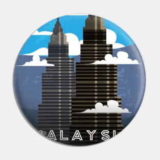 Kuala lumpur, Malaysia. Retro travel poster Pin