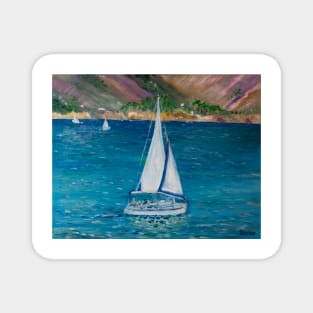 Sailboat in Sant Martí d'Empúries Magnet