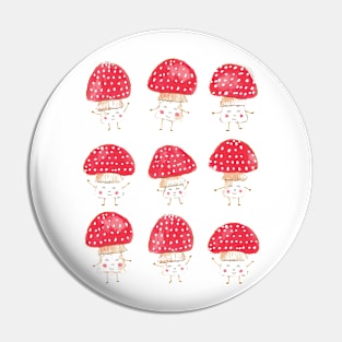 Happiest Little Mushrooms, Red Pin