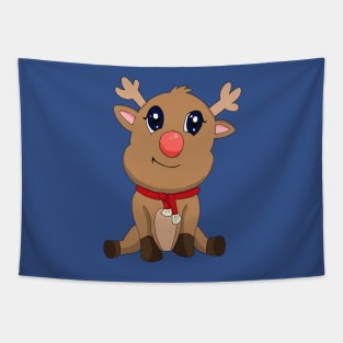 Kawaii Chibi Rudolph Tapestry