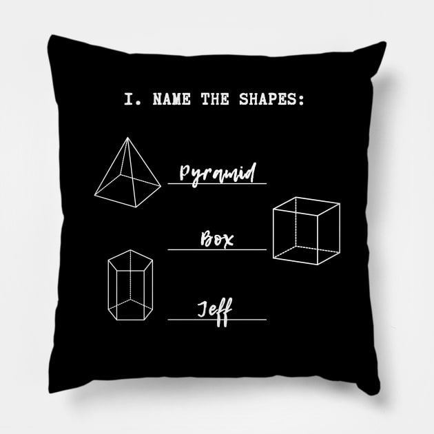 Geometry Quiz: Name the Shapes Funny Child Answers (MD23QU11) Pillow by Maikell Designs