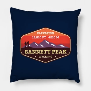 Gannett Peak Wyoming Mountain Climbing Badge Pillow