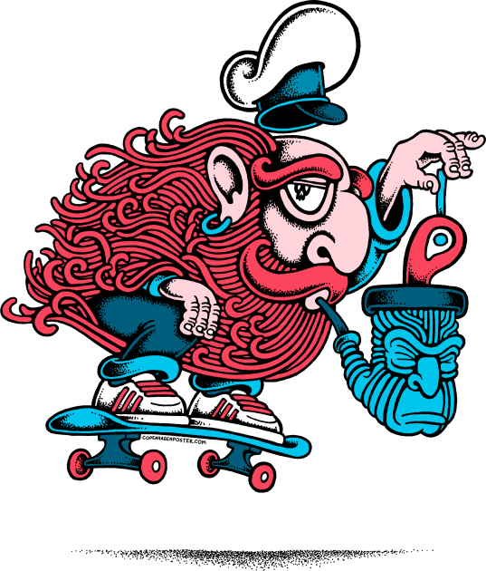 Skateboard II Kids T-Shirt by Copenhagen Poster