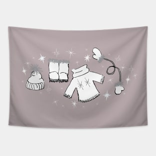 Winter weather snow lover cartoon illustration Tapestry