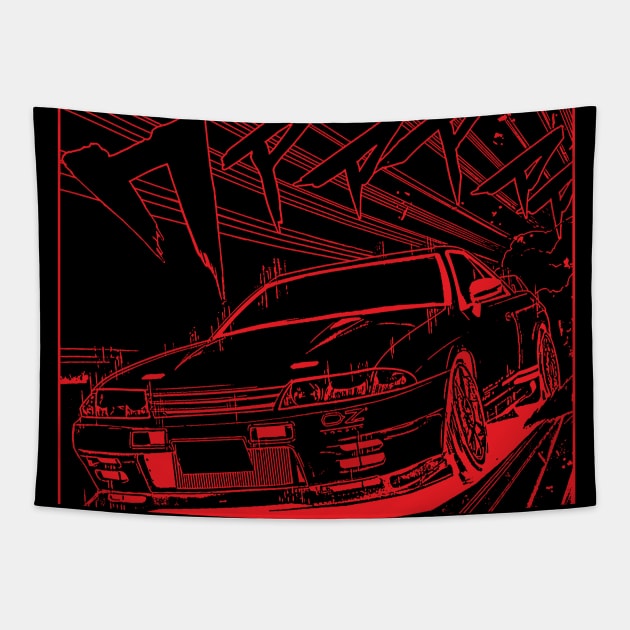 Nissan R33 Skyline Manga Tapestry by thesupragoddess