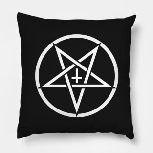 Pentagram with Upside Down Cross Pillow