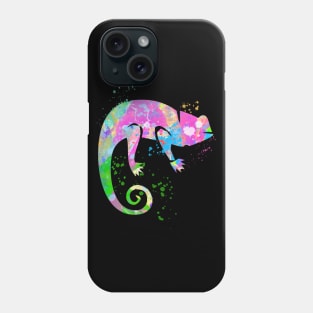 Chameleon Paint Splatter Lizard Art Reptile Phone Case