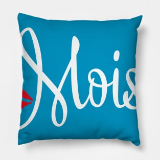 Moist White Text Pillow