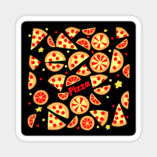 Cute Pizza Pattern Magnet