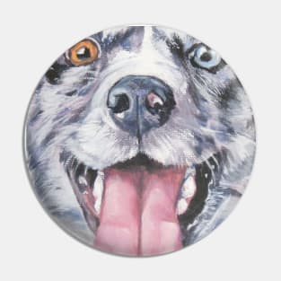 Australian Shepherd Fine Art Painting Pin