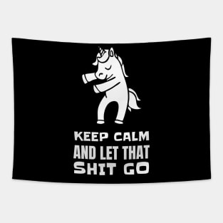 Keep Calm Parody Funny Dabbing Unicorn Tapestry