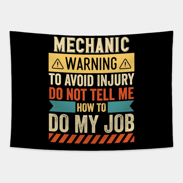 Mechanic Warning Tapestry by Stay Weird