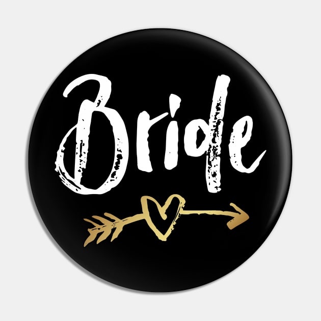 Bride Arrow Love Heart Pin by TeddyTees