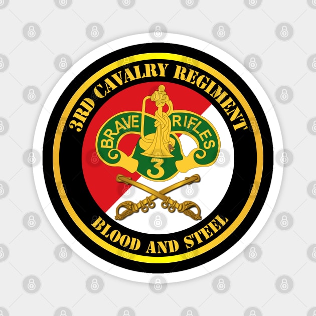 3rd Cavalry Regiment DUI - Red White - Blood and Steel Magnet by twix123844