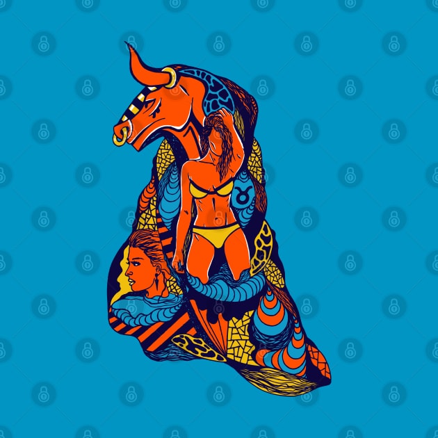 Orange Blue Her Taurus by kenallouis