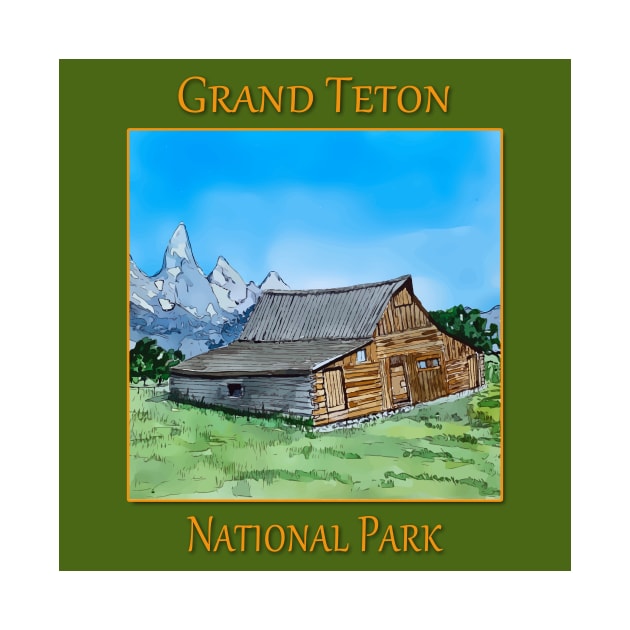 Mormon Row barn in Grand Teton National Park by WelshDesigns