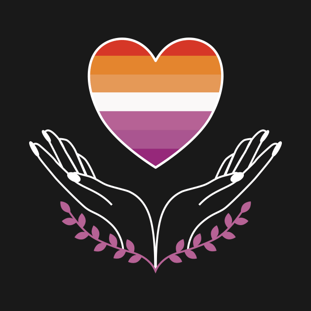 Lesbian Pride Flag Heart by superdupertees