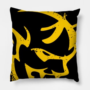 demon yellow crack Pillow