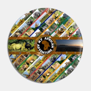 My African Adventure Wildlife Collage Pin
