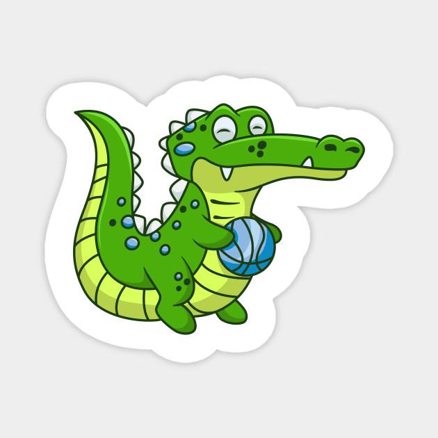 Cute Crocodile Magnet by mouze_art