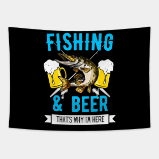 Fishing & Beer Funny Fisherman Angling Design Tapestry