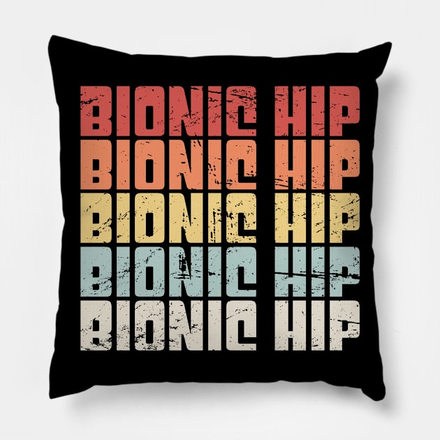 Retro Bionic Hip | Joint Replacement Hip Surgery Pillow by MeatMan