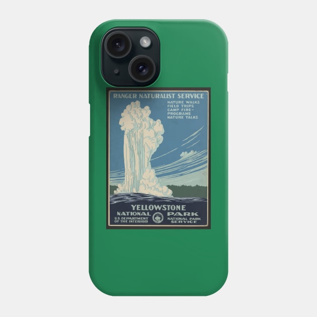 Vintage Yellowstone National Park Poster Phone Case by DavidIWilliams