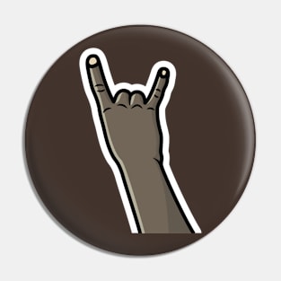 Rock Sign Hand Gesture Sticker vector illustration. People hand objects icon concept. Horns gesture grunge composition sticker vector design. Pin