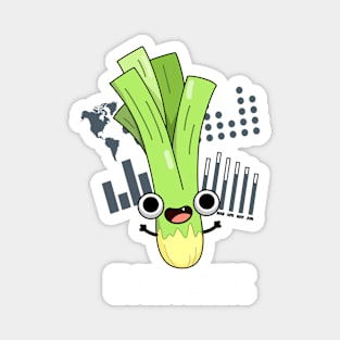 Data Leek Funny Computer Veggie Pun Magnet