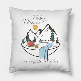 Making memories one campsite at a time Explore the Wild Camping Adventure Novelty Gift Pillow