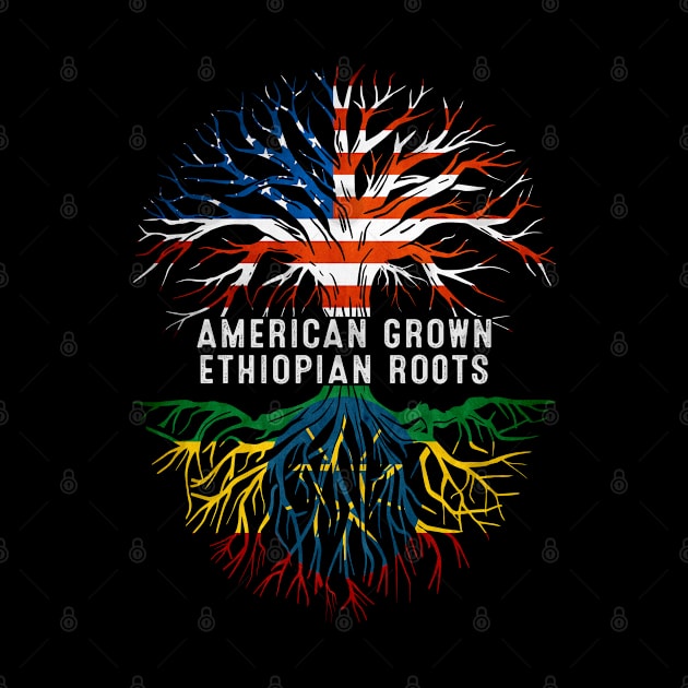 American Grown Ethiopian Roots Tree Ethiopia Flag Usa by Henry jonh