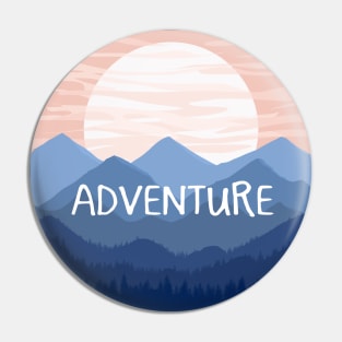 Adventure Mountain Landscape Sunset Pin