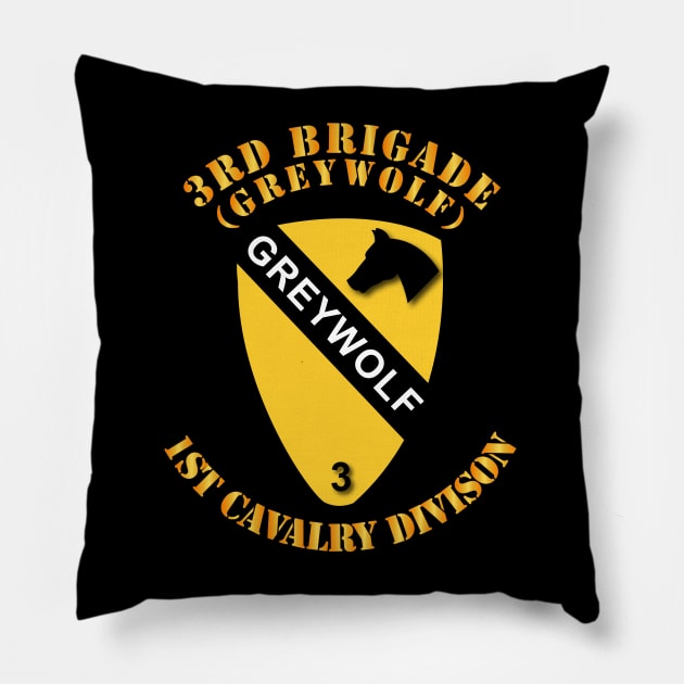 3rd Brigade - 1st Cav Div - Greywolf Pillow by twix123844