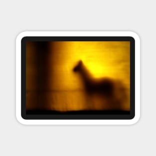 Yellow Horse Shadow Silhouette Magnet