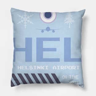 HEL Helsinki airport tag Pillow