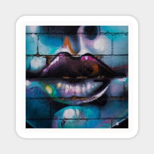 Graffiti Neck Gator Lips Urban Art Magnet