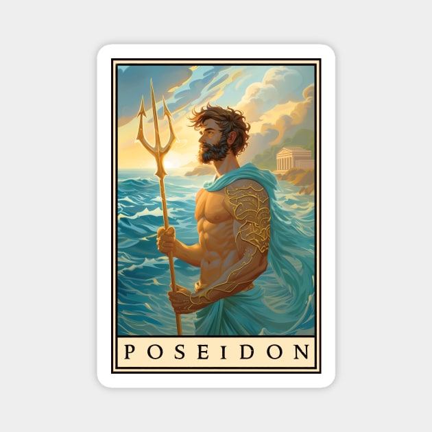 Poseidon God of the Sea Magnet by Leevie